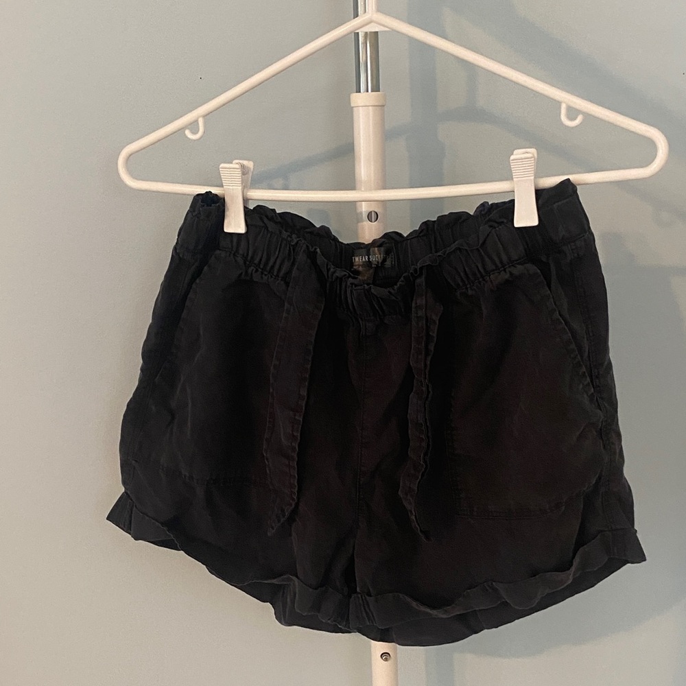 Black Paper Bag Shorts